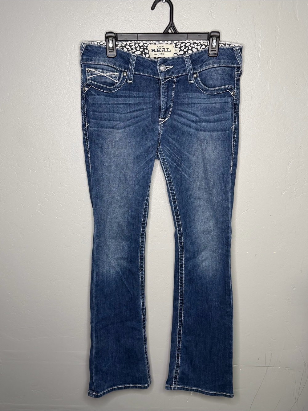 Ariat Women’s Low Rise Bootcut Jeans Mid Wash Blue Denim Sz 30S Western Cowgirl